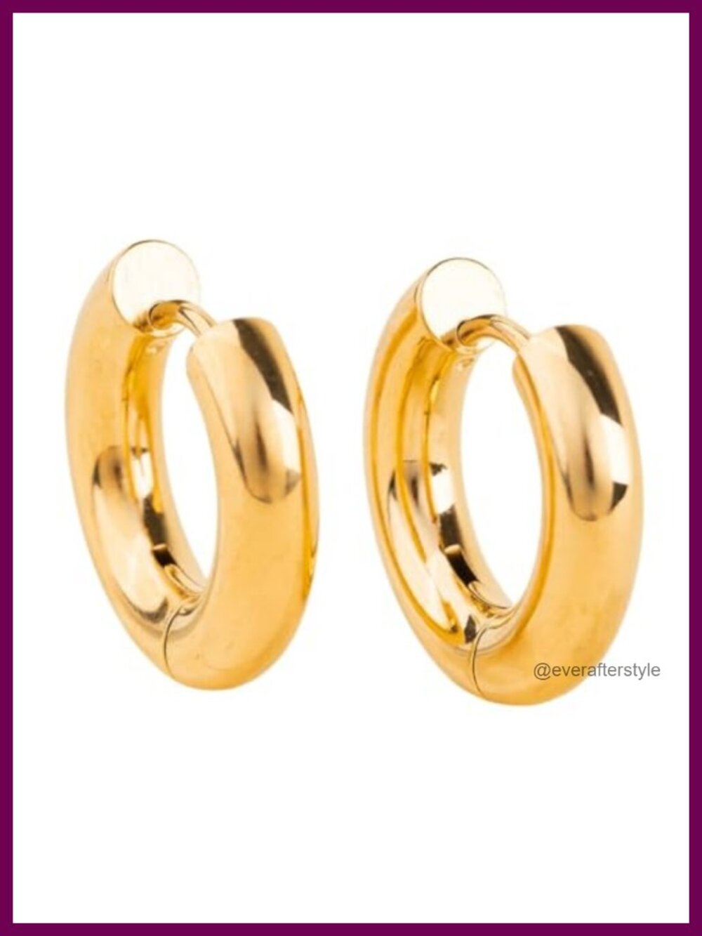 Chunky Rounded Huggie Hoop Earrings 316L Stainless Steel 18k PVD Gold Coating